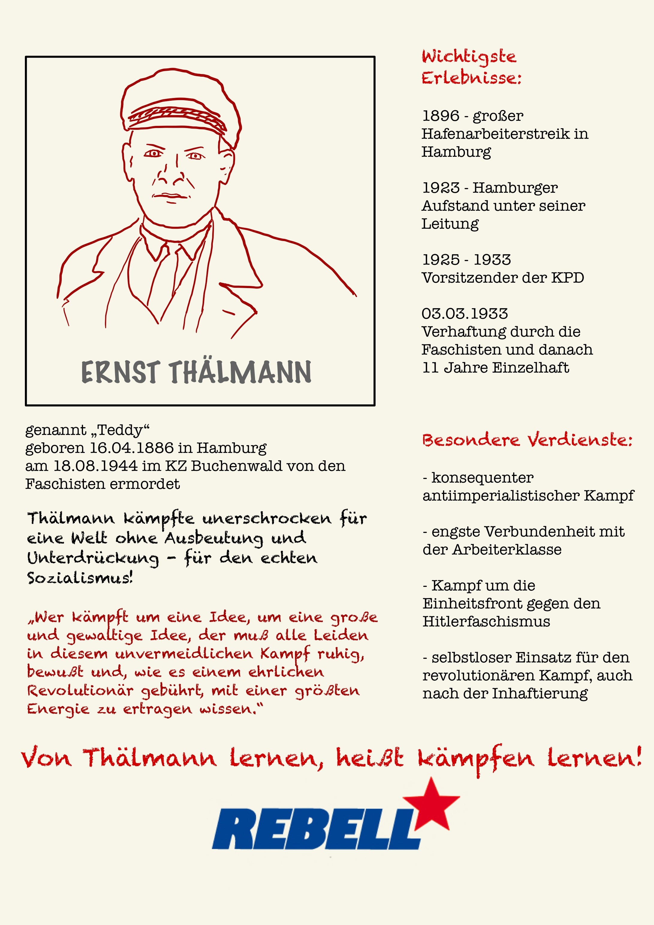 You are currently viewing Von Thälmann lernen heißt kämpfen lernen! – Gib Antikommunismus keine Chance!