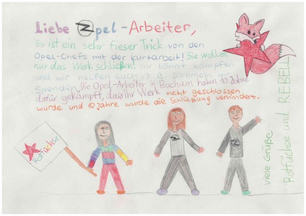Rotfüchse und REBELL Braunschweig solidarisch mit Opel-Arbeitern