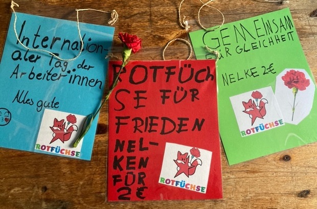 ROTFÜCHSE Darmstadt berichten: 1. Mai-Vorbereitungen und Demo