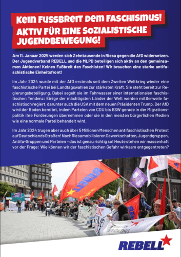 Kein Fußbreit dem Faschismus! Aktiv für eine sozialistische Jugendbewegung!
