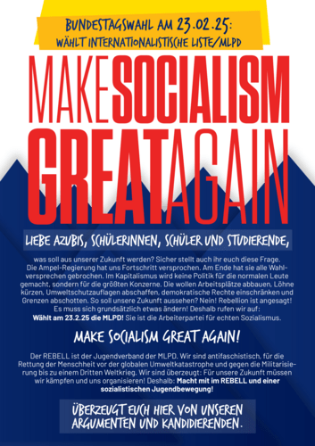 Jugendwahlflyer: Make Socialism Great Again!