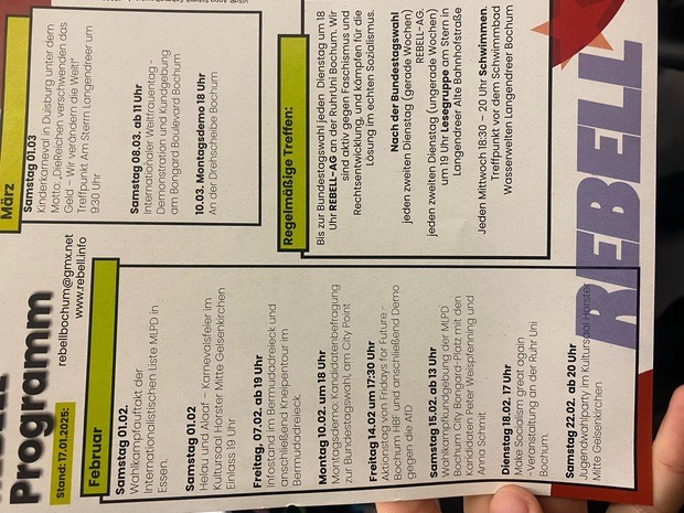 Aktuelles Programm des REBELL Bochum