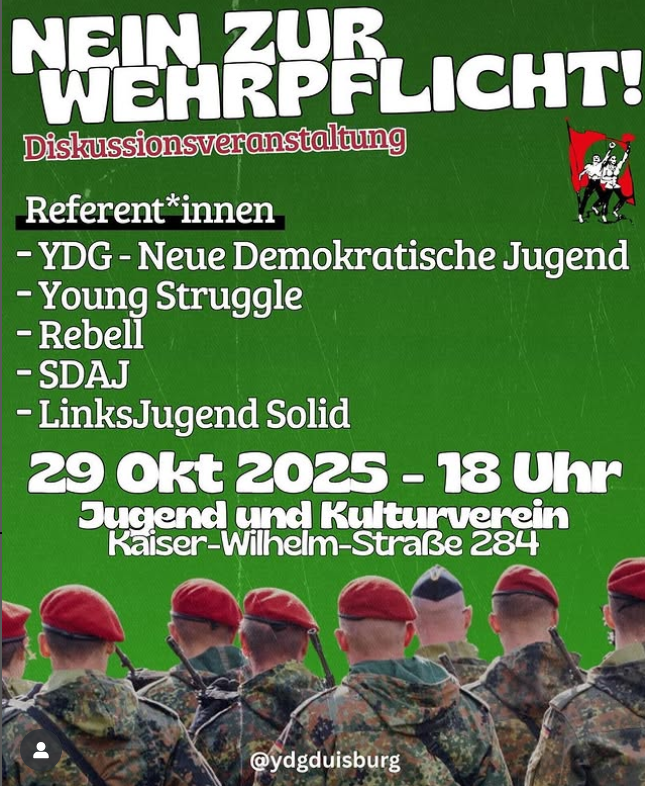 Veranstaltung in Duisburg: Nein zur Wehrpflicht!