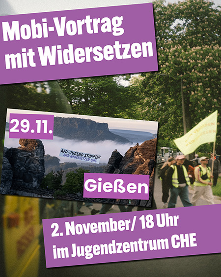 Am 29. November nach Gießen – Mobilisierungsveranstaltung im Jugendzentrum CHE