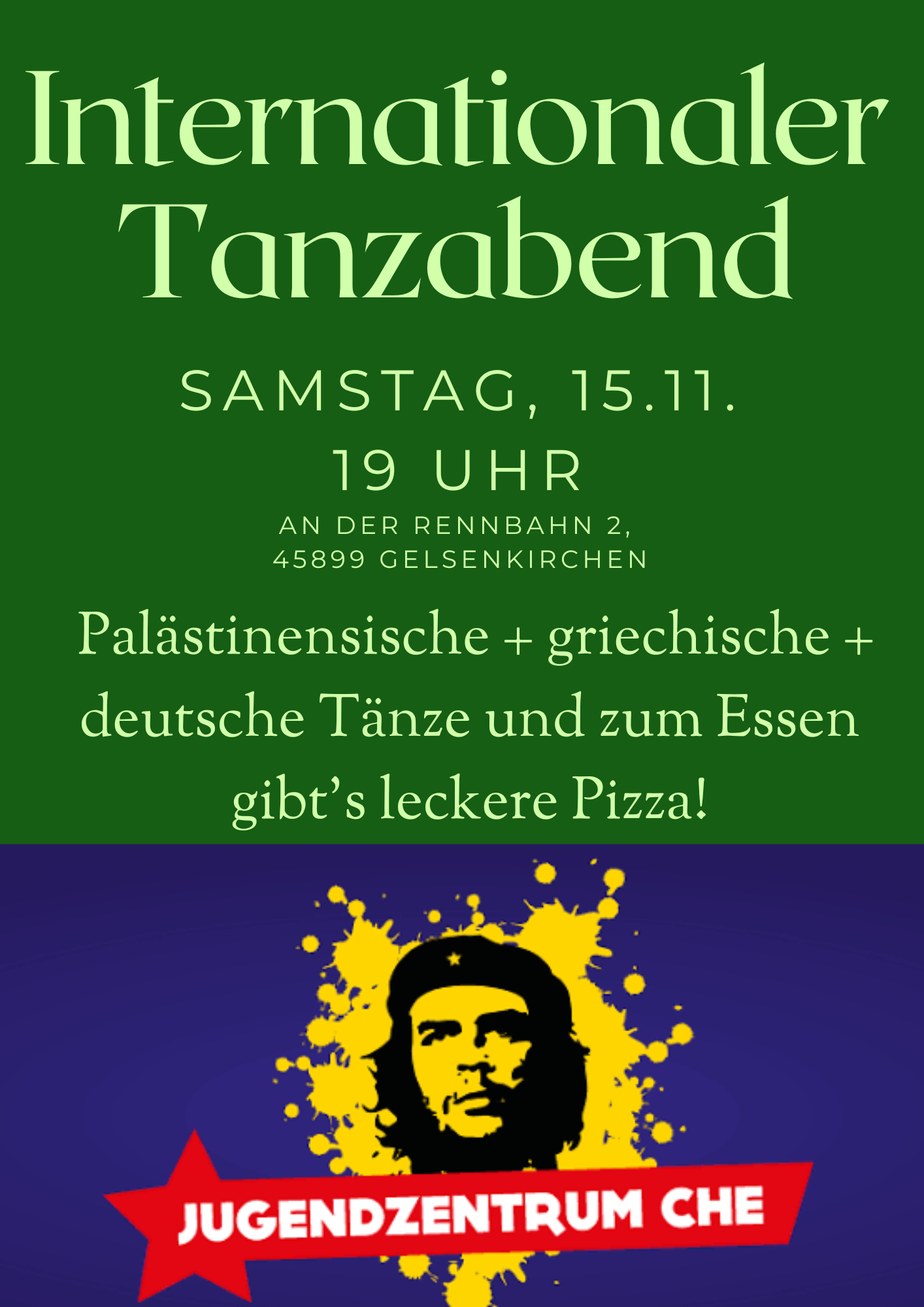 Diesen Samstag: internationaler Tanzabend im CHE
