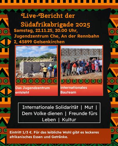 Live-Bericht der Südafrika Brigade im Jugendzentrum CHE