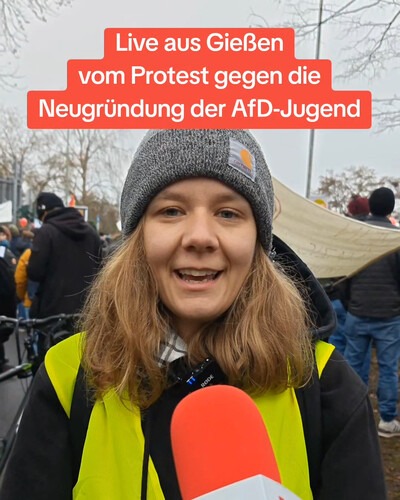 Video: Live aus Gießen vom Protest gegen die Neugründung der AfD-Jugend