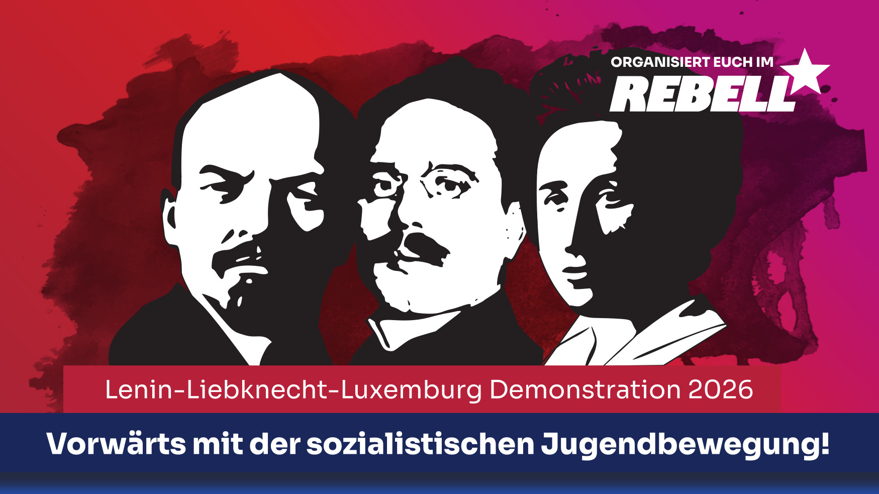 Flyer: Lenin-Liebknecht-Luxemburg-Demonstration: Vorwärts mit der sozialistischen Jugendbewegung!
