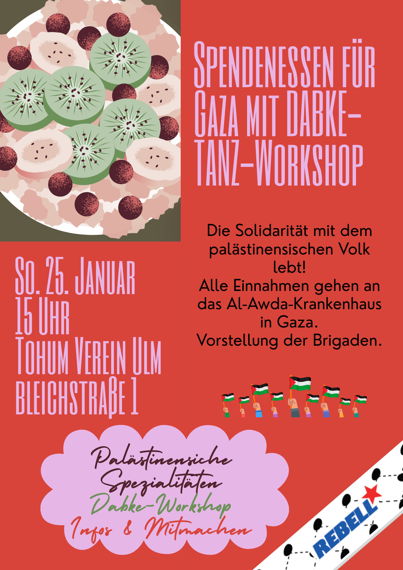 Ulm: Spendenessen für Gaza mit Dabke-Tanz-Workshop