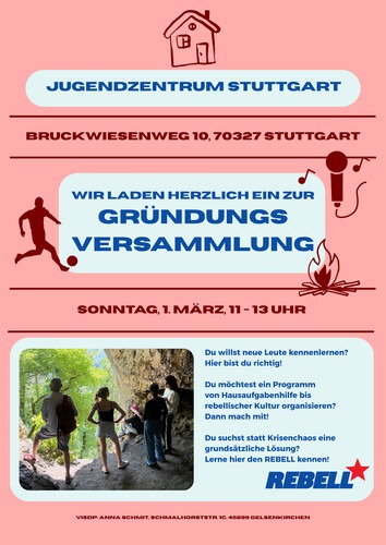 Werde Teil des Jugendzentrum Stuttgart! Komm zur Gründungsversammlung am 1.3.!