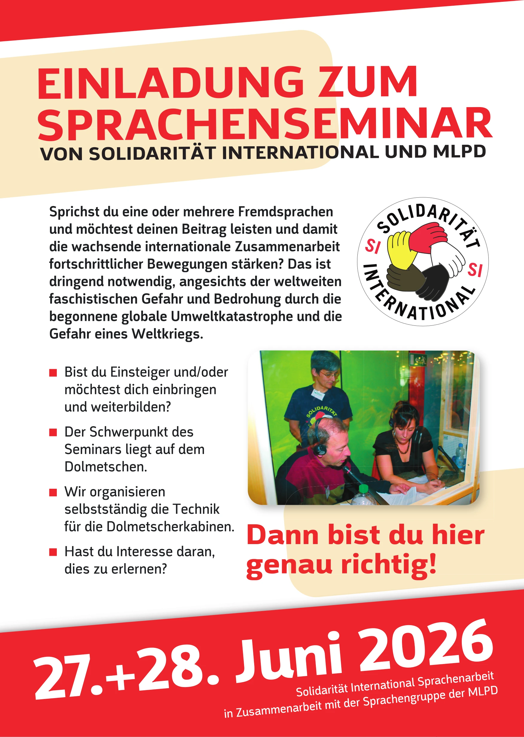 Kommt zum Sprachenseminar 2026!