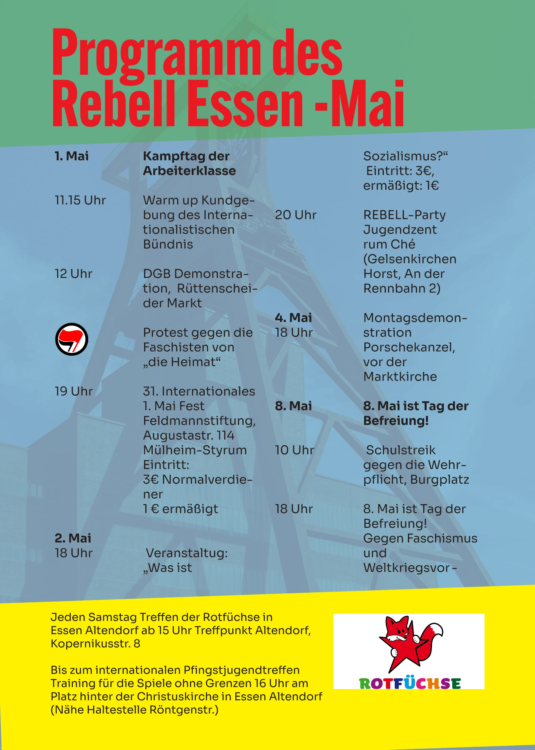 Essen: Unser REBELL-Programm im Mai