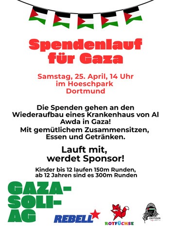 Dortmund: Spendenlauf für Gaza am 25. April