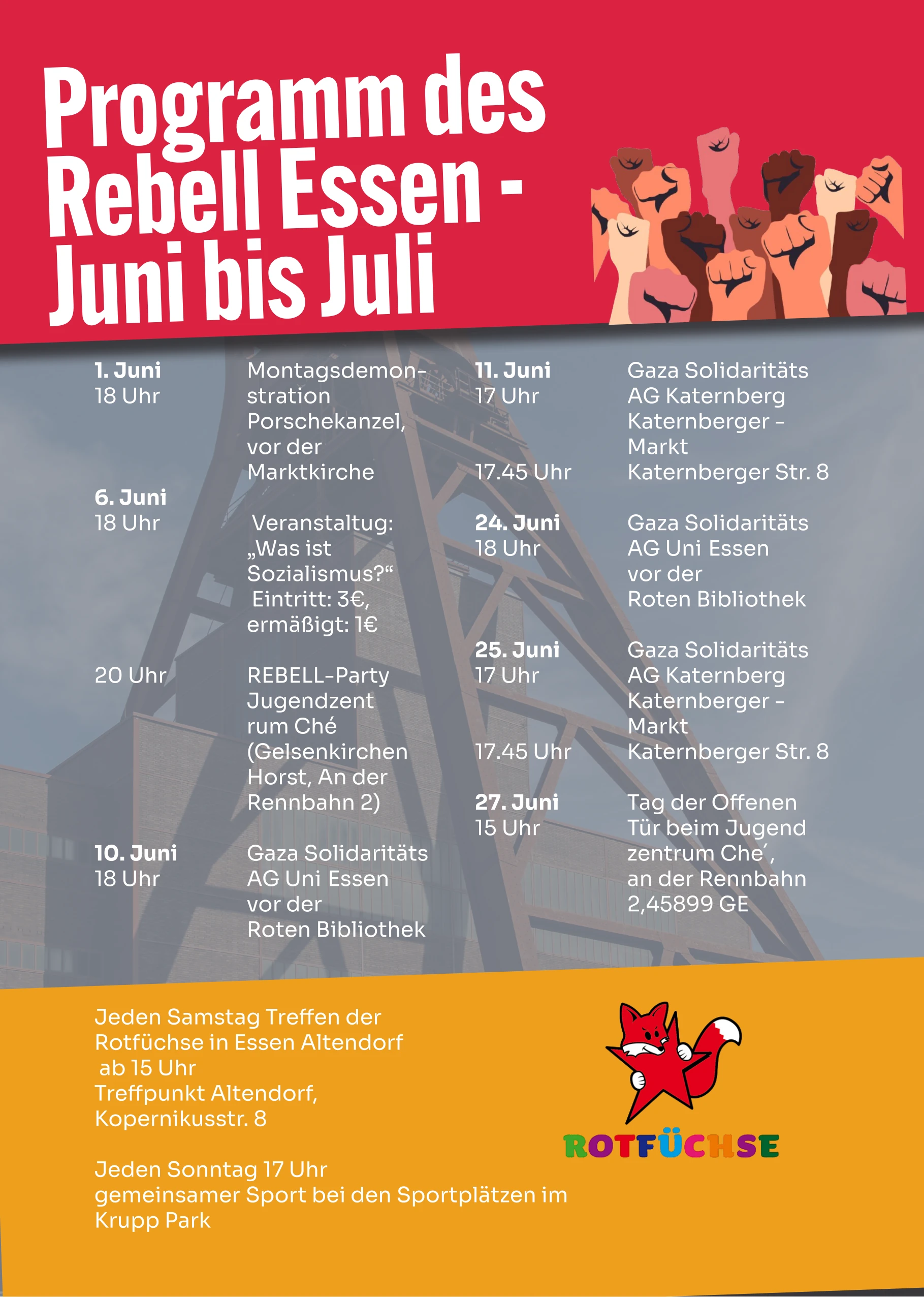 Essen: Unser REBELL-Programm Juni bis Juli