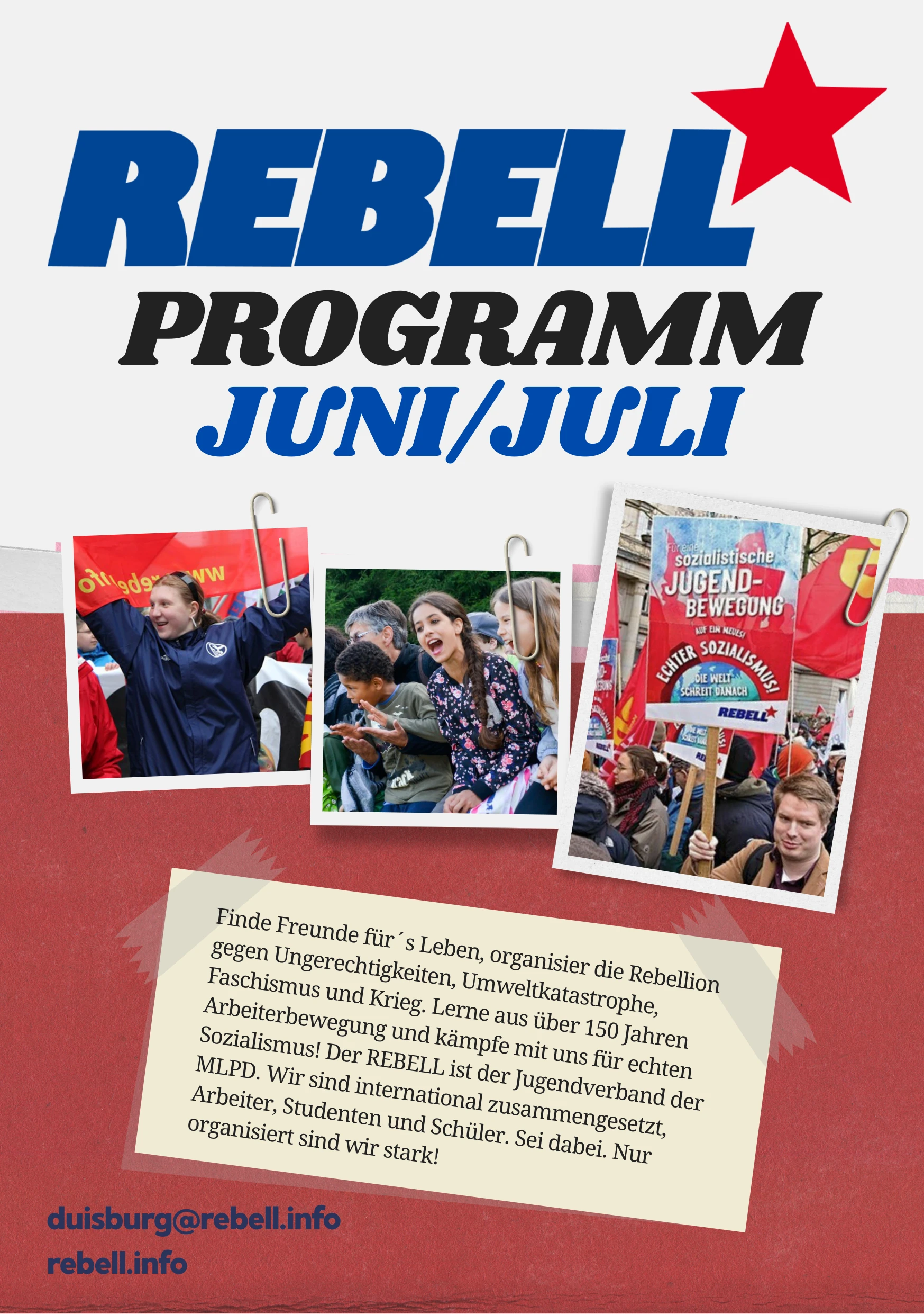 Duisburg: Unser REBELL-Programm Juni-Juli