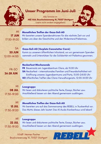 Stuttgart: Unser REBELL-Programm Juni-Juli