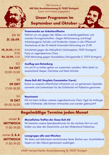 Stuttgart: Unser REBELL-Programm September-Oktober